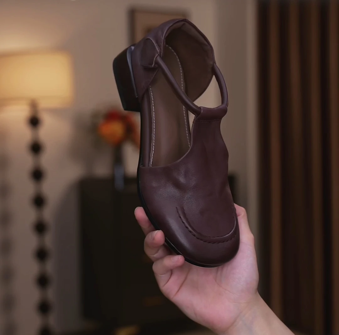 【退换货有运费补贴】夏款复古做旧风透气舒适单鞋简约气质百搭女鞋