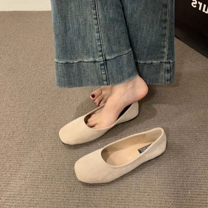 平底单鞋女2025新款夏秋浅口配裙子晚晚法式玛丽珍鞋一脚蹬豆豆鞋