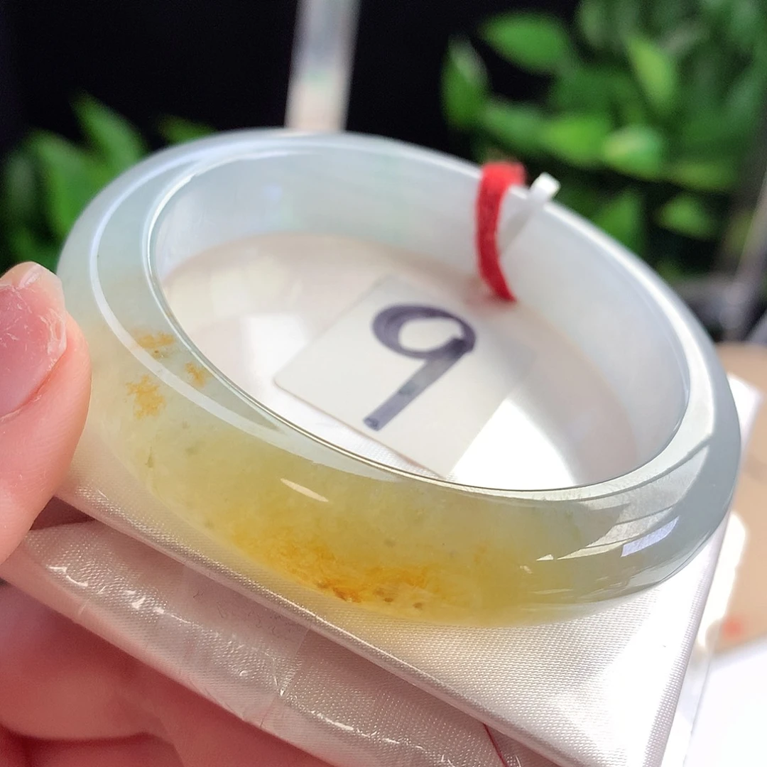 未镶嵌手镯翡翠天然A货翡翠56-57一口蜜糖黄招米17号