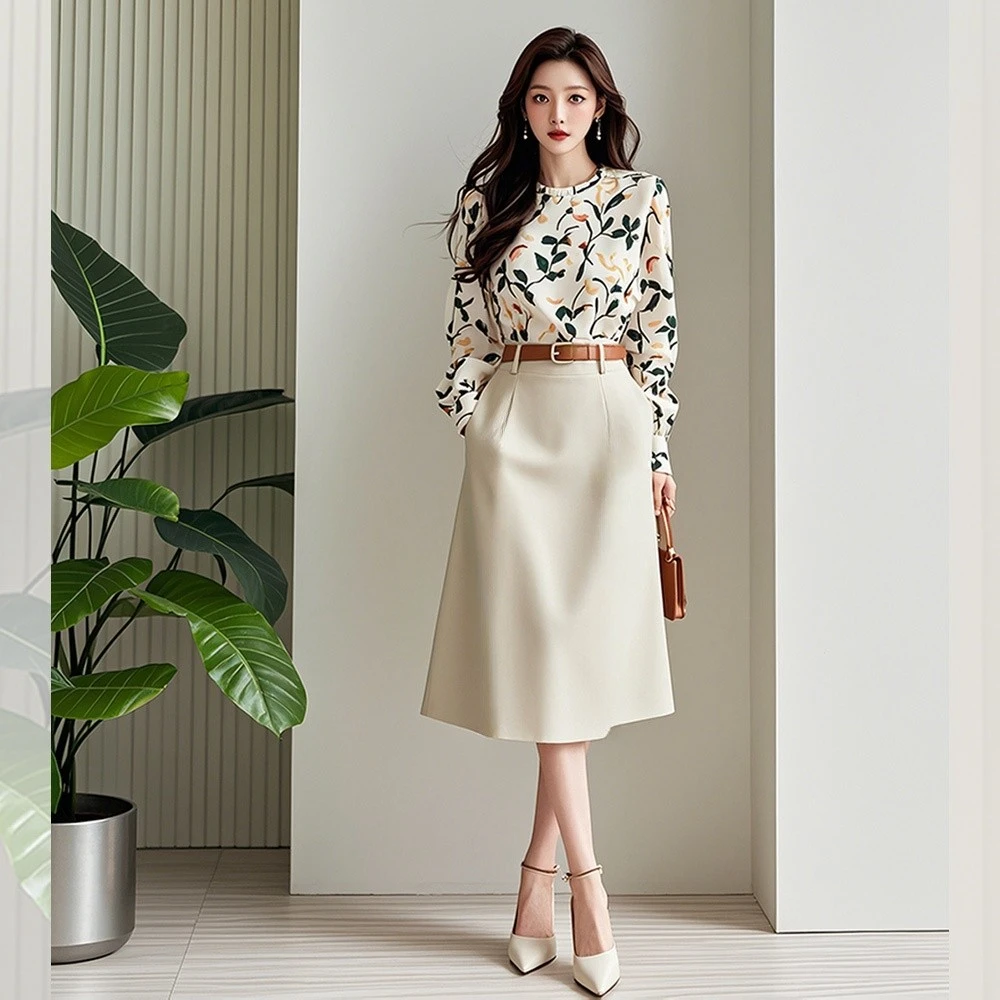2025秋装新款女装时尚气质港风复古显瘦套装裙子女士成熟风通勤