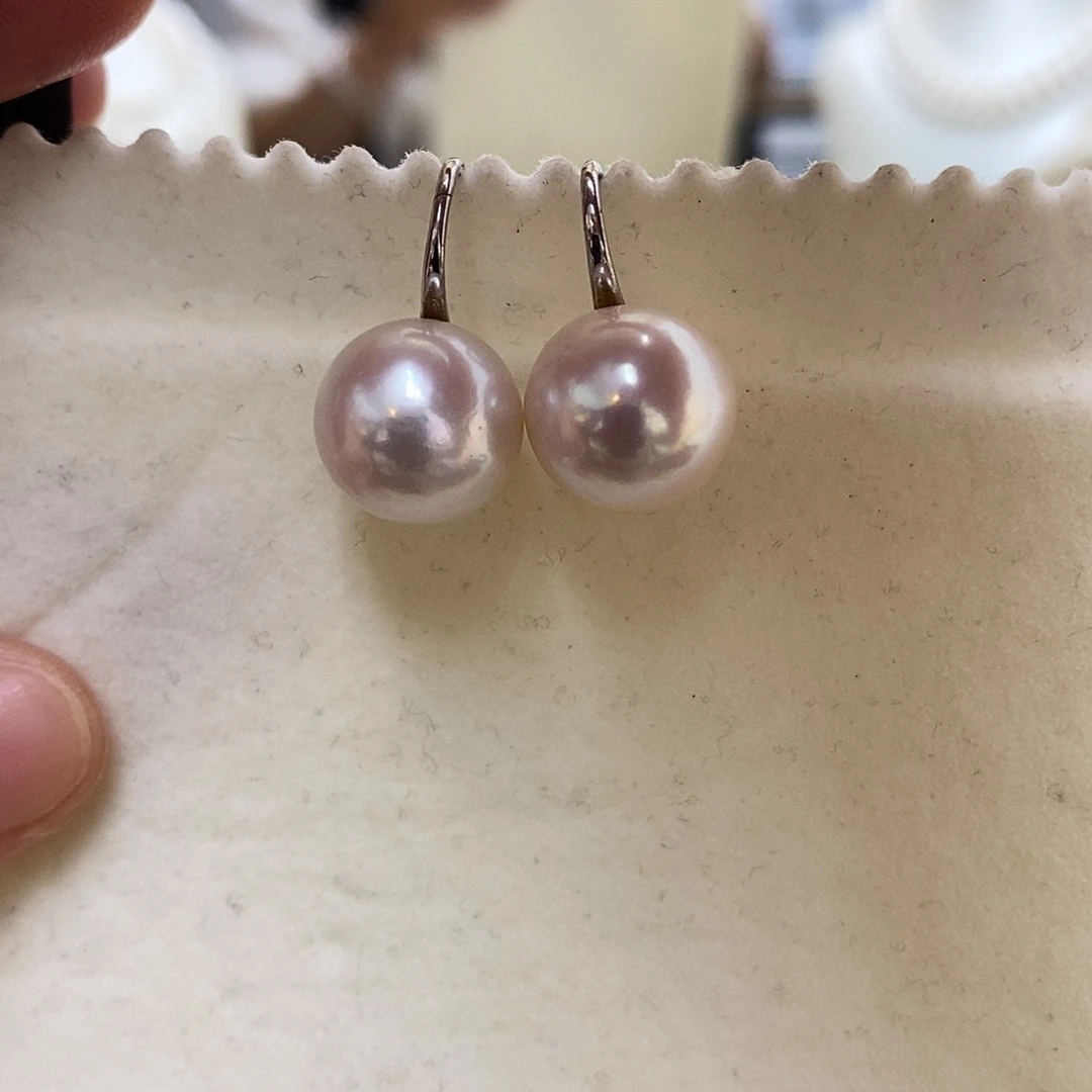银S925镶嵌耳饰淡水珍珠