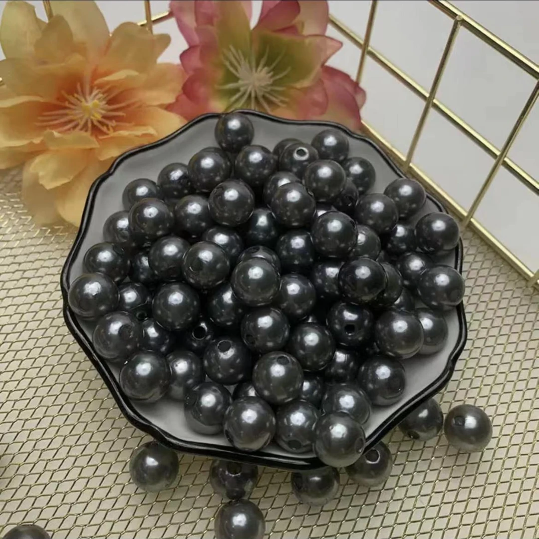 8-10-12mm黑色高亮仿珍珠不掉色库洛米眼睛珠动物眼睛珠手工DIY