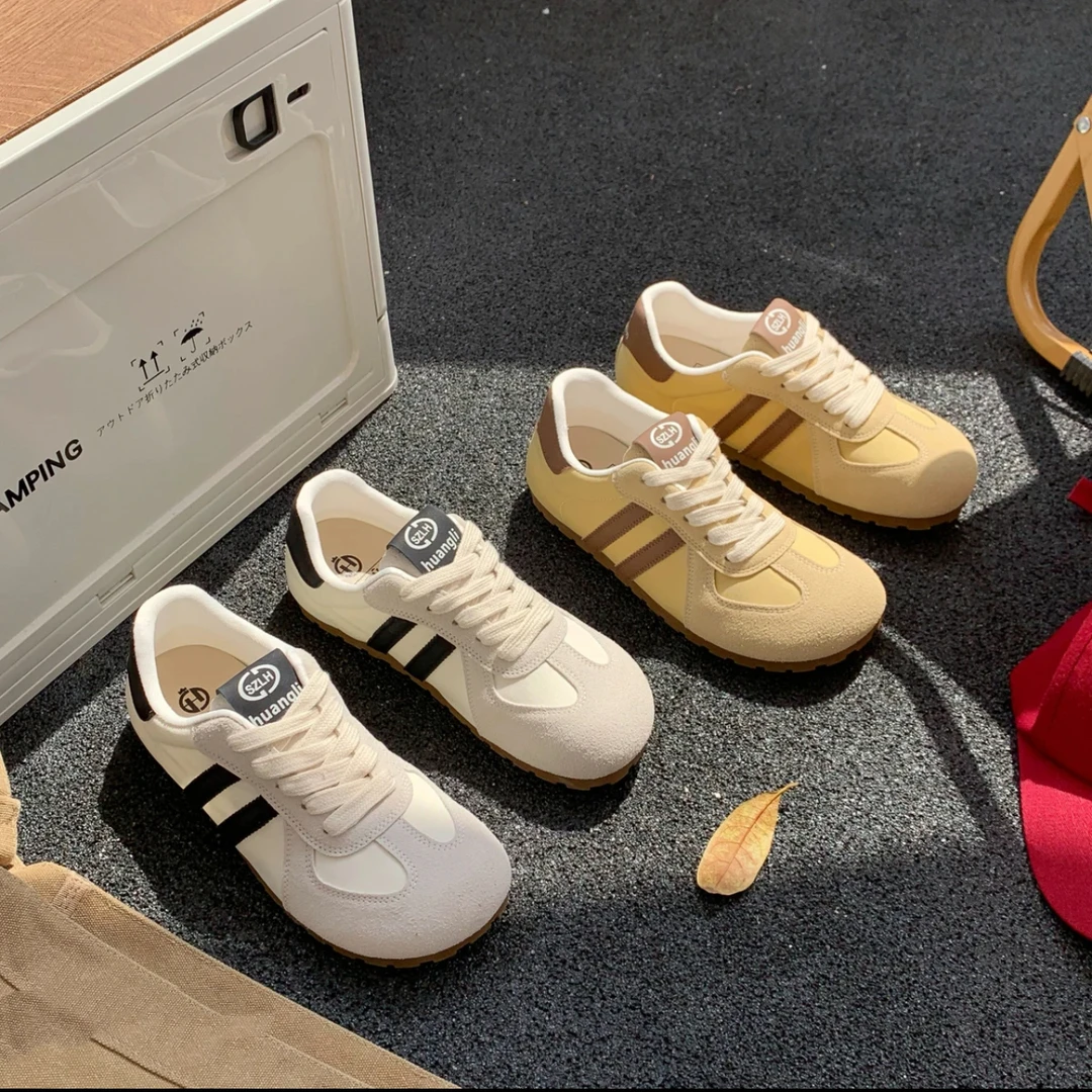 平底百搭阿甘德训鞋女鞋子2025新款爆款春夏运动休闲小白板鞋D82