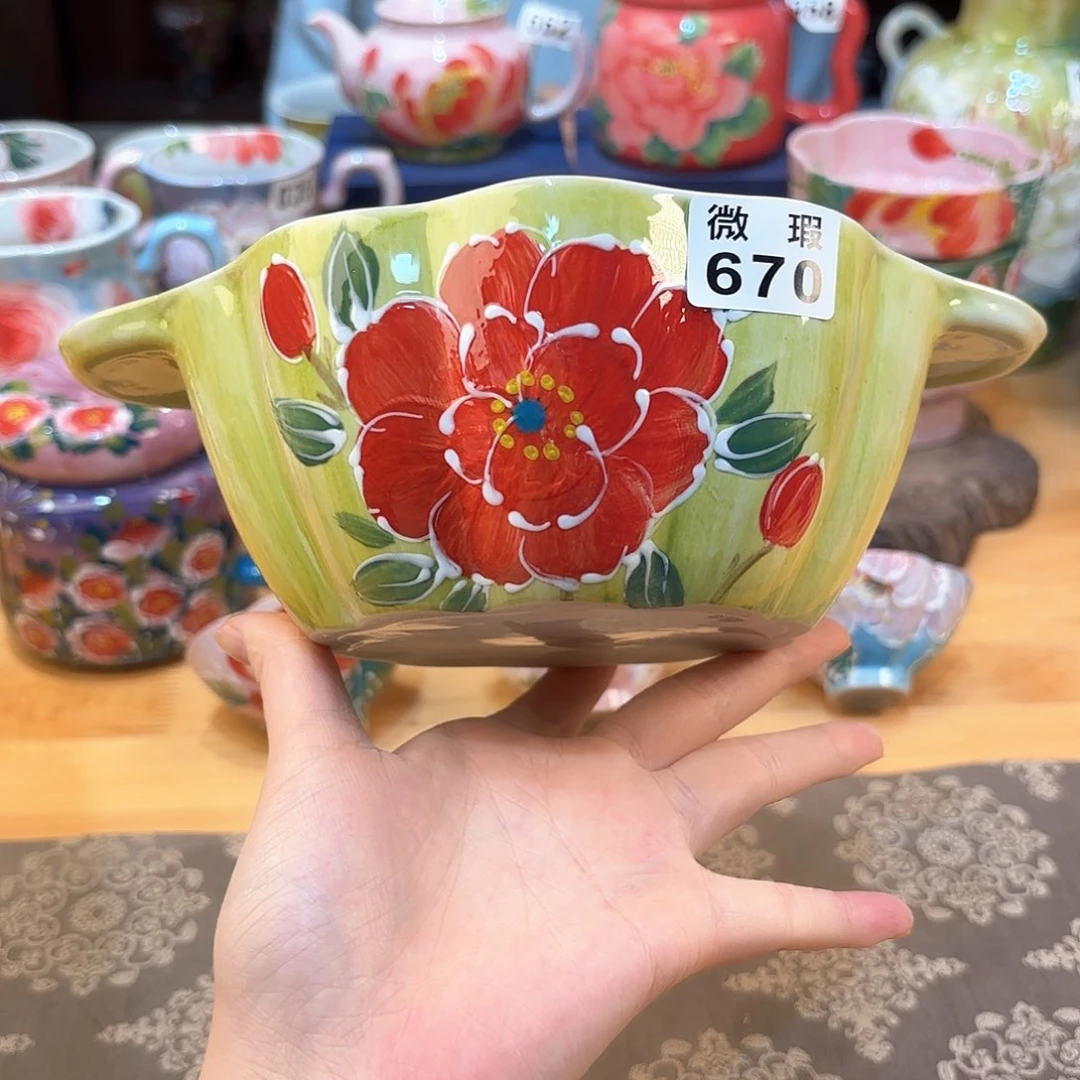 景德镇手绘高温釉下彩陶瓷茶具