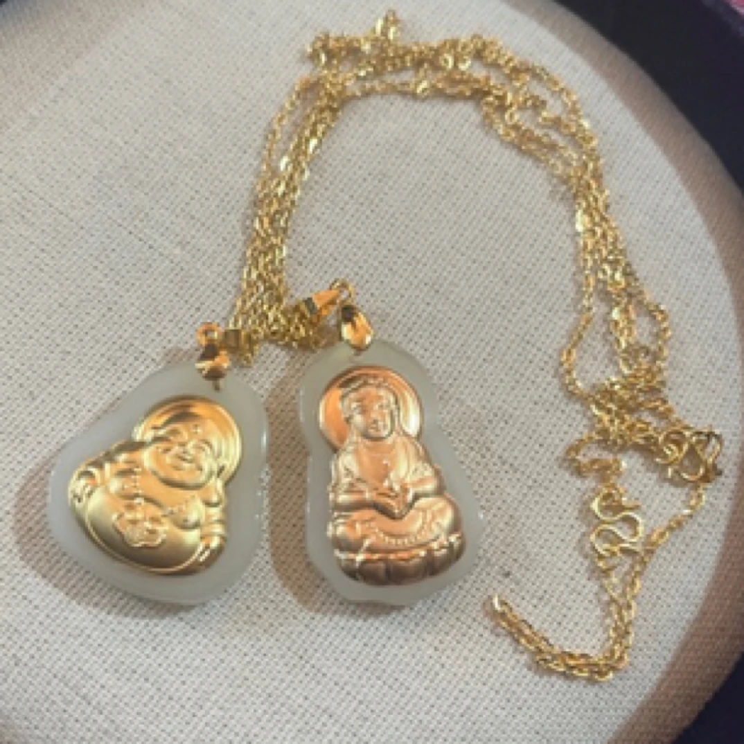 【闪购商品】精美镶嵌观音.佛一对（不带盒子不带布）