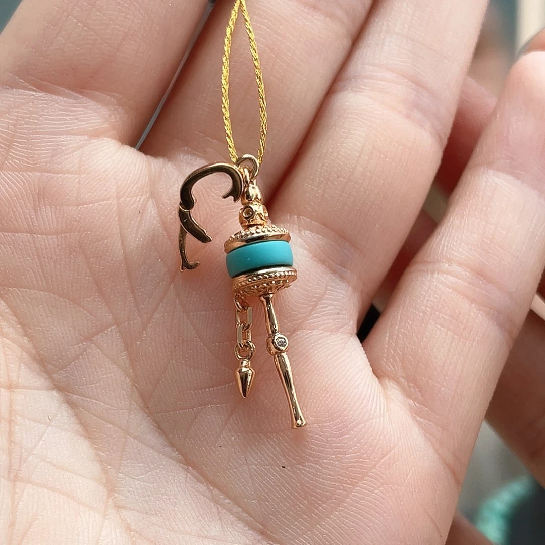 银S925镶嵌绿松石吊坠