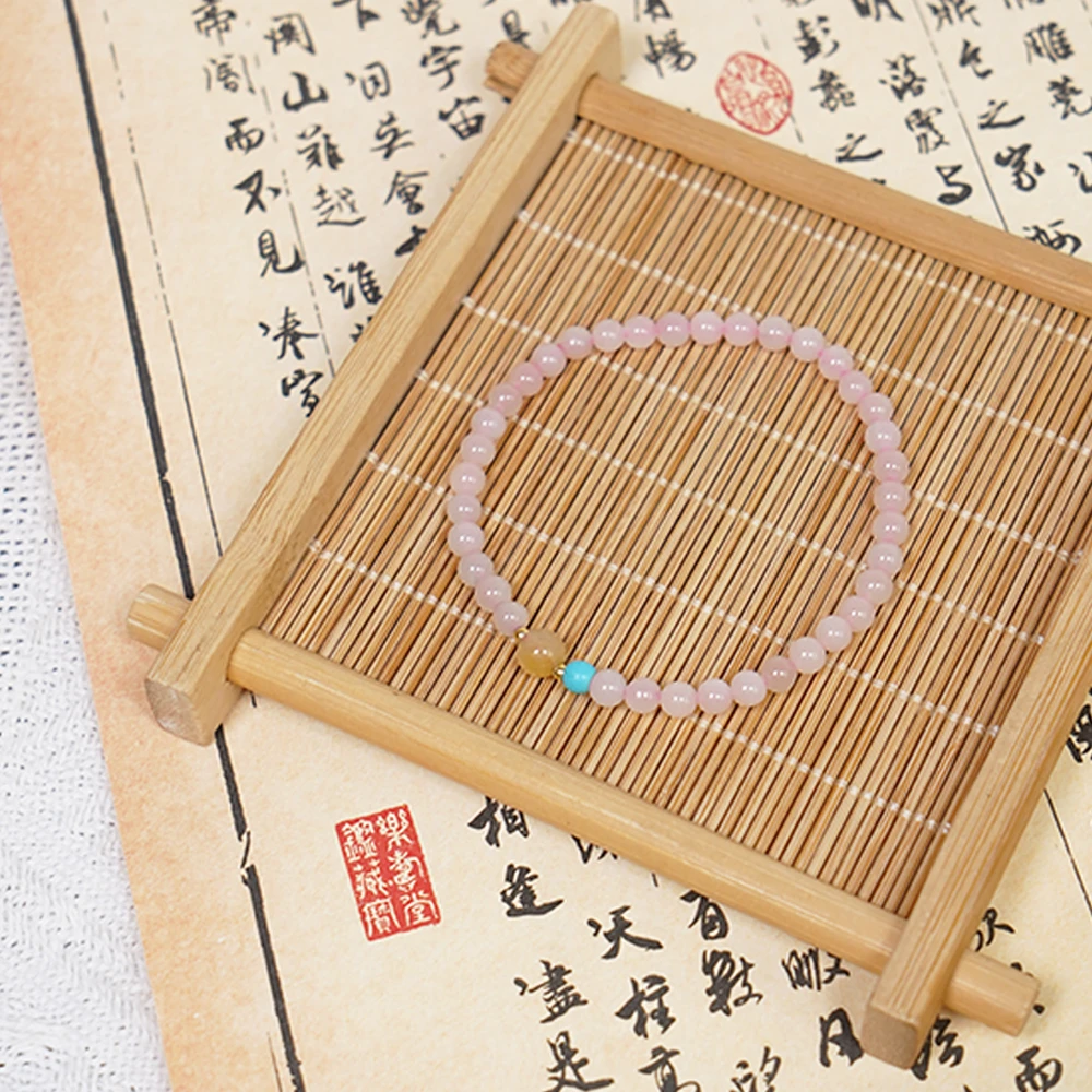 天然和田玉藕粉单圈精美温柔手串送礼QF-A165