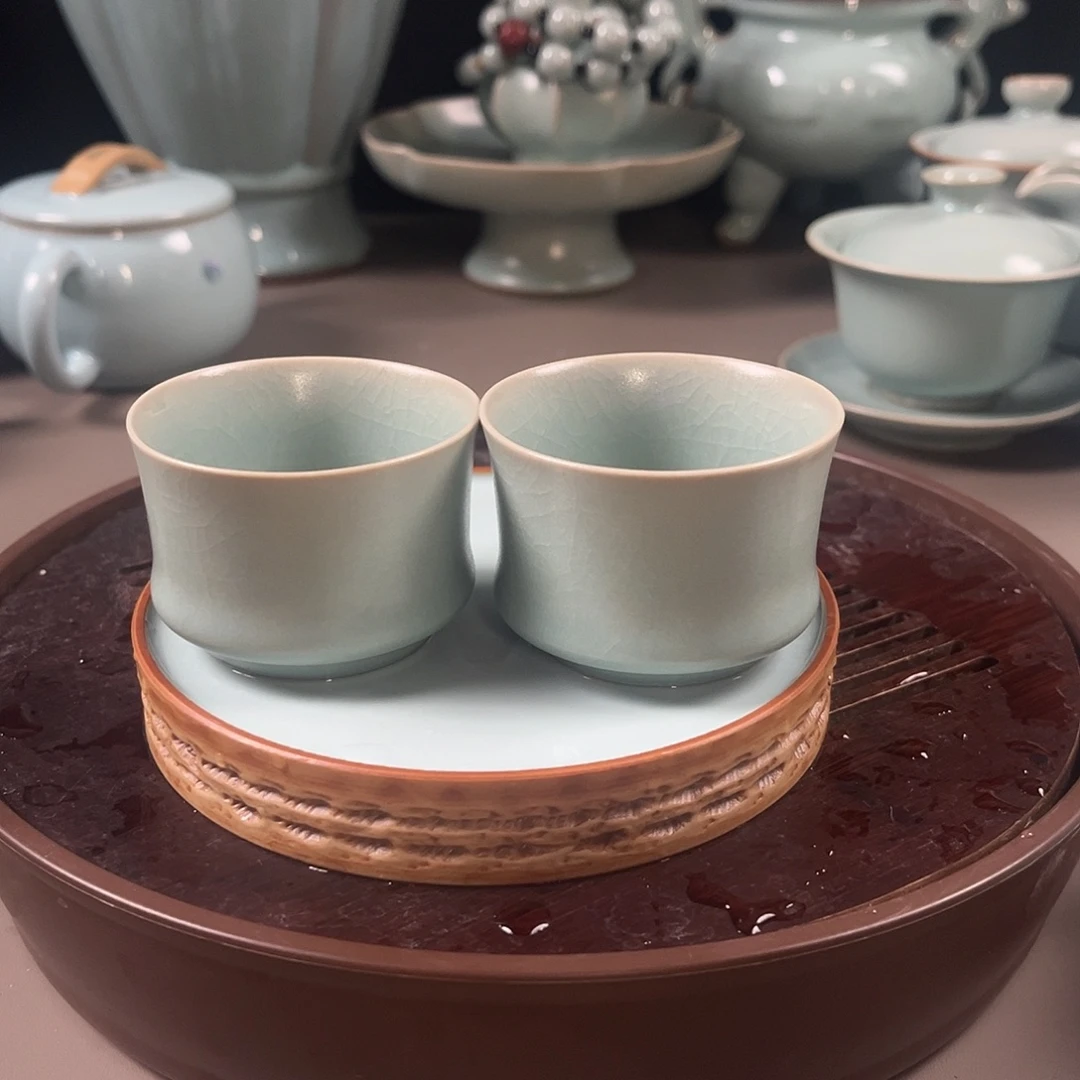原矿汝瓷玛瑙入釉马蹄杯