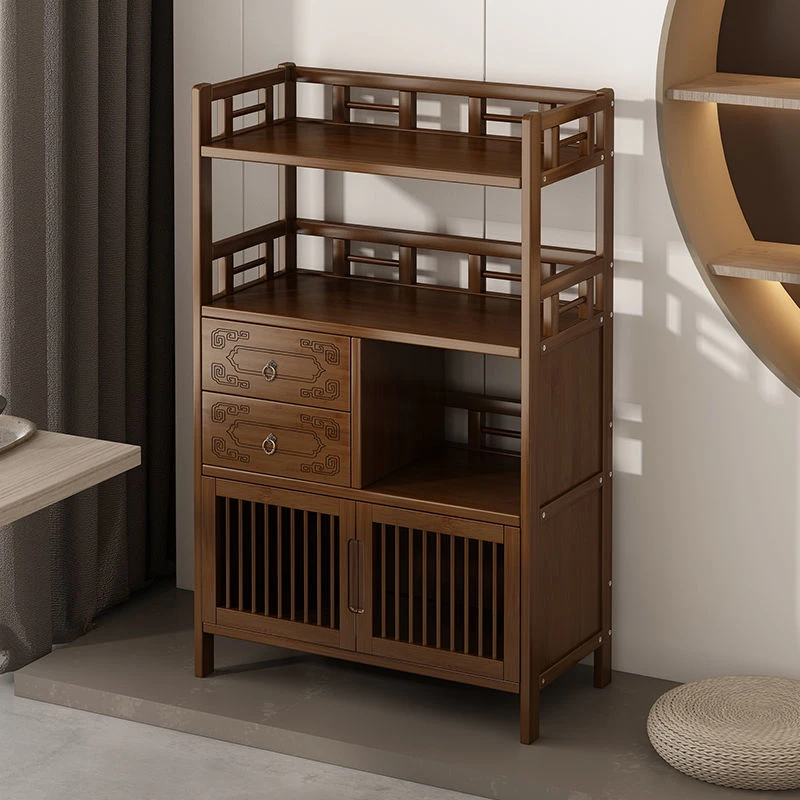 新疆包邮茶水柜置物架边柜架移动茶水柜客厅中式茶柜泡茶台茶几隔