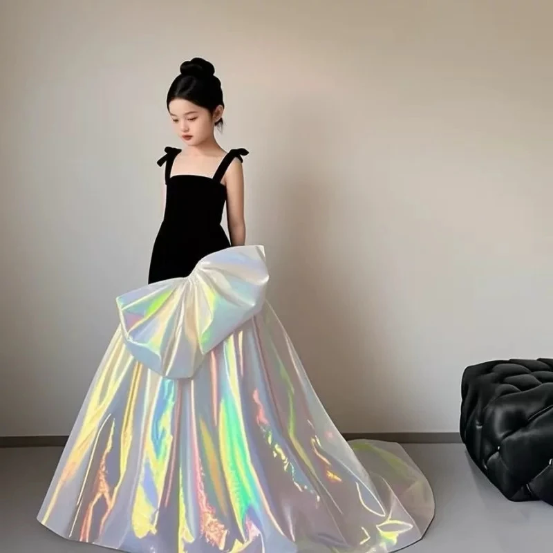 中大童高端T台走秀晚礼服2025新款洋气女童主持人钢琴演出连衣裙