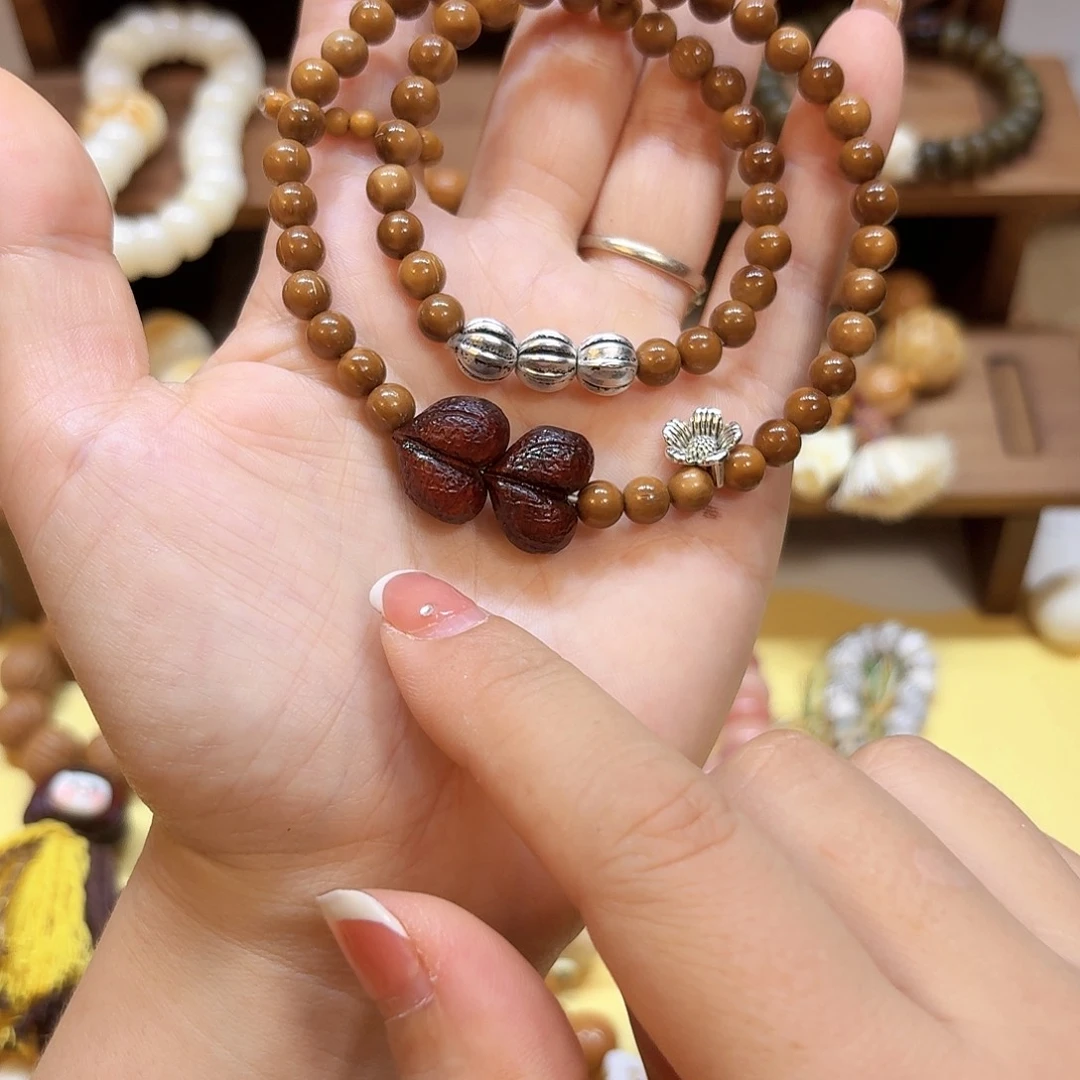 星月菩提吊坠库克双圈特级6mm紫爱心