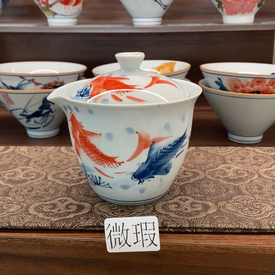 釉下彩老陶泥手工绘制