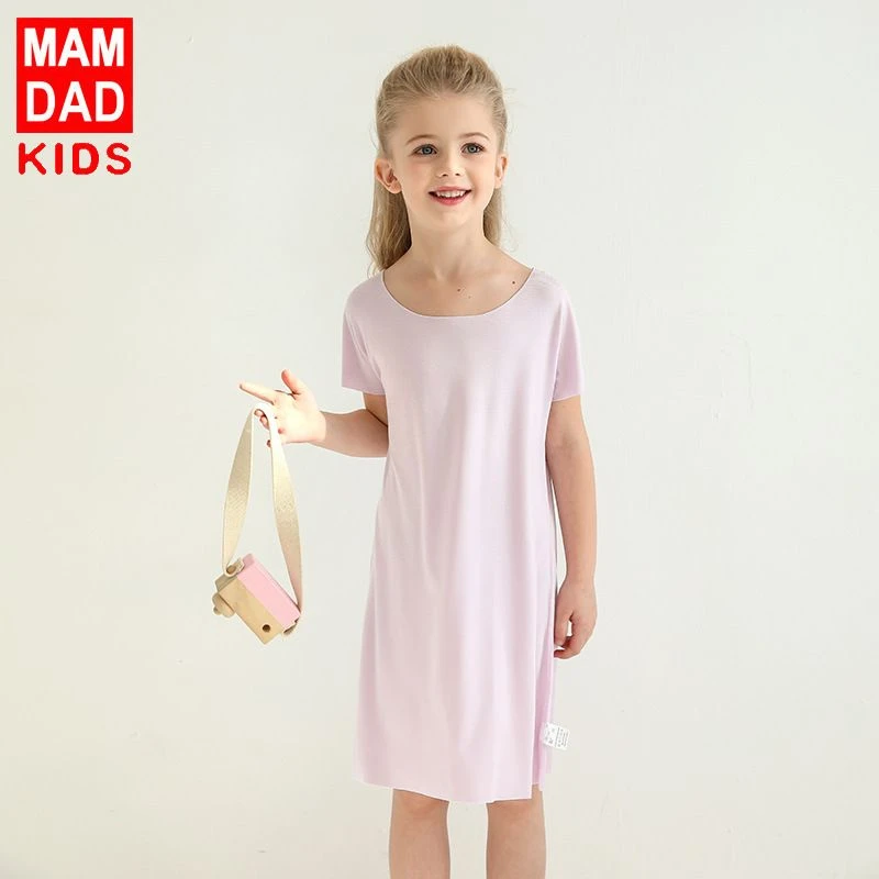 87308莫代尔女生睡裙冰爽舒适爸妈亲儿童睡衣夏女宝宝空调服