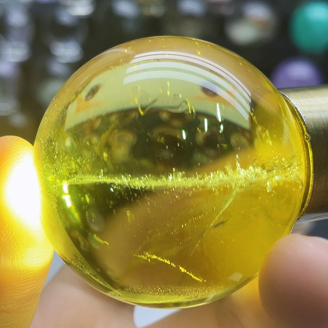 水晶珠宝半成品未镶嵌天然黄水晶46.9mm