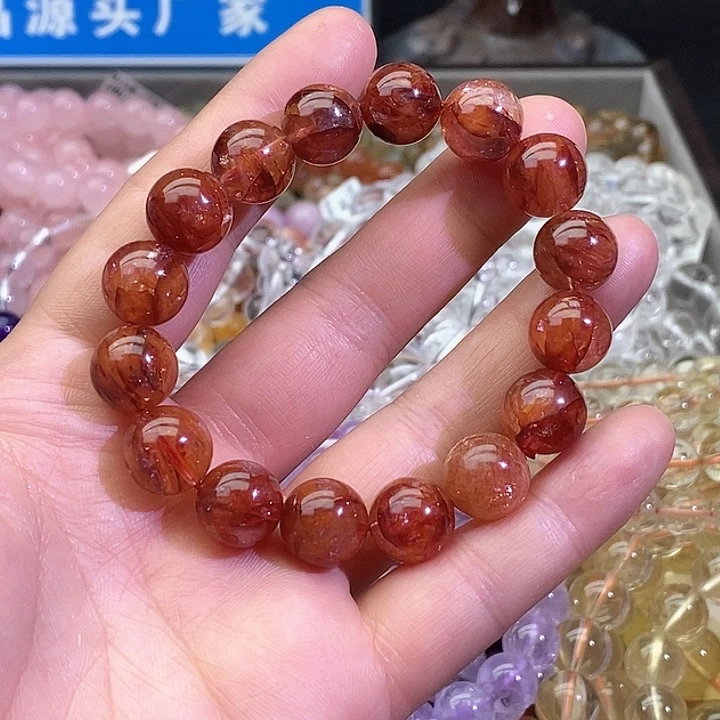 水晶手链未镶嵌红胶花11+