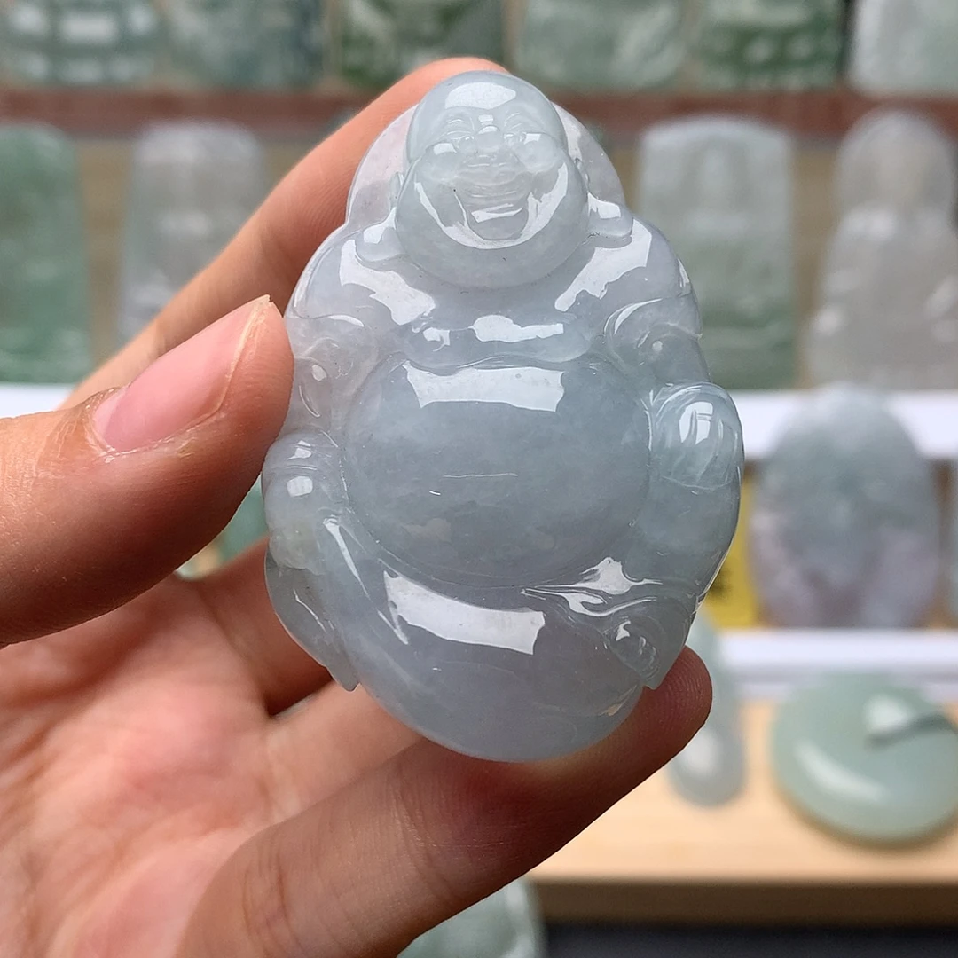 翡翠未镶嵌颈饰弥勒佛