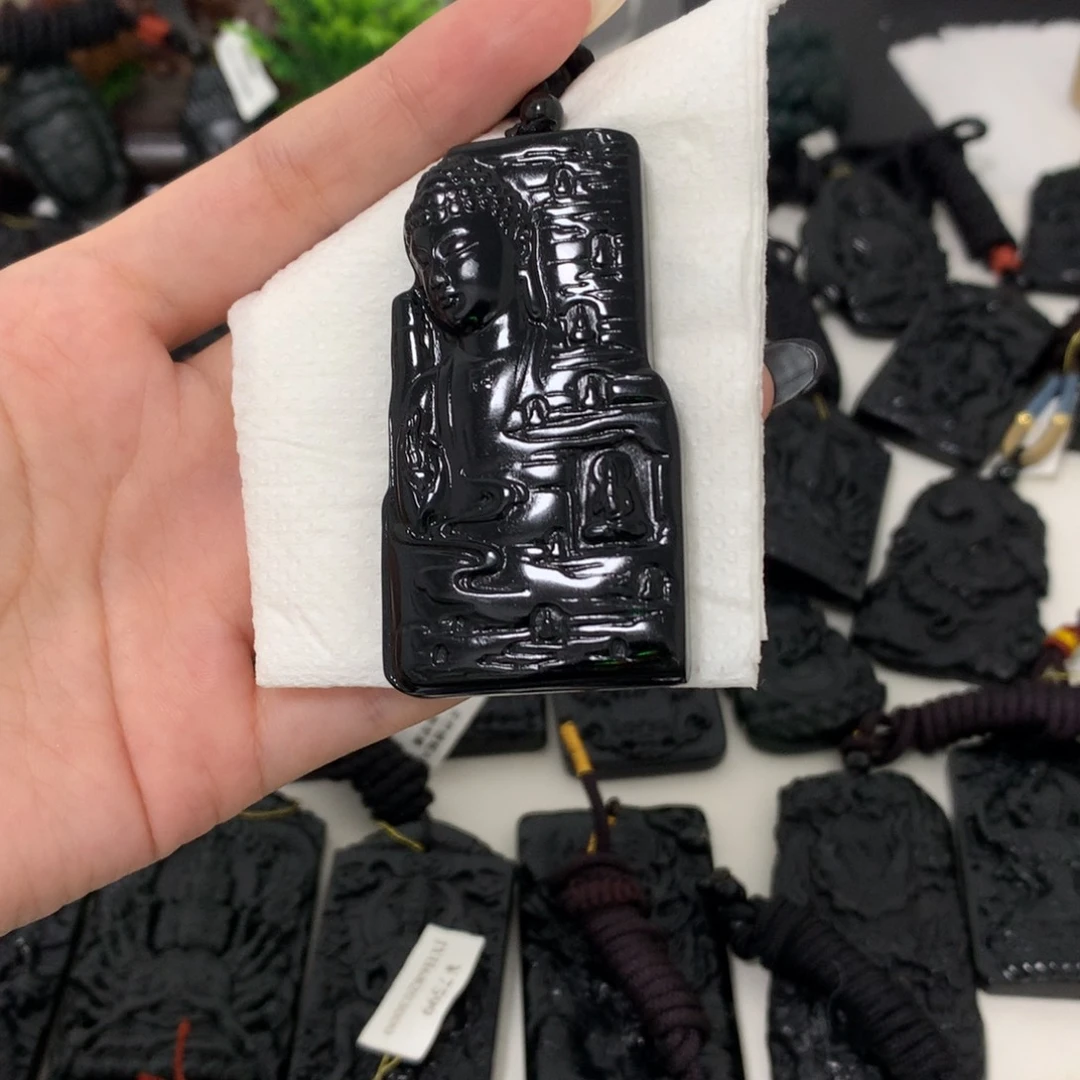 天然缅甸a货钢琴黑挂件