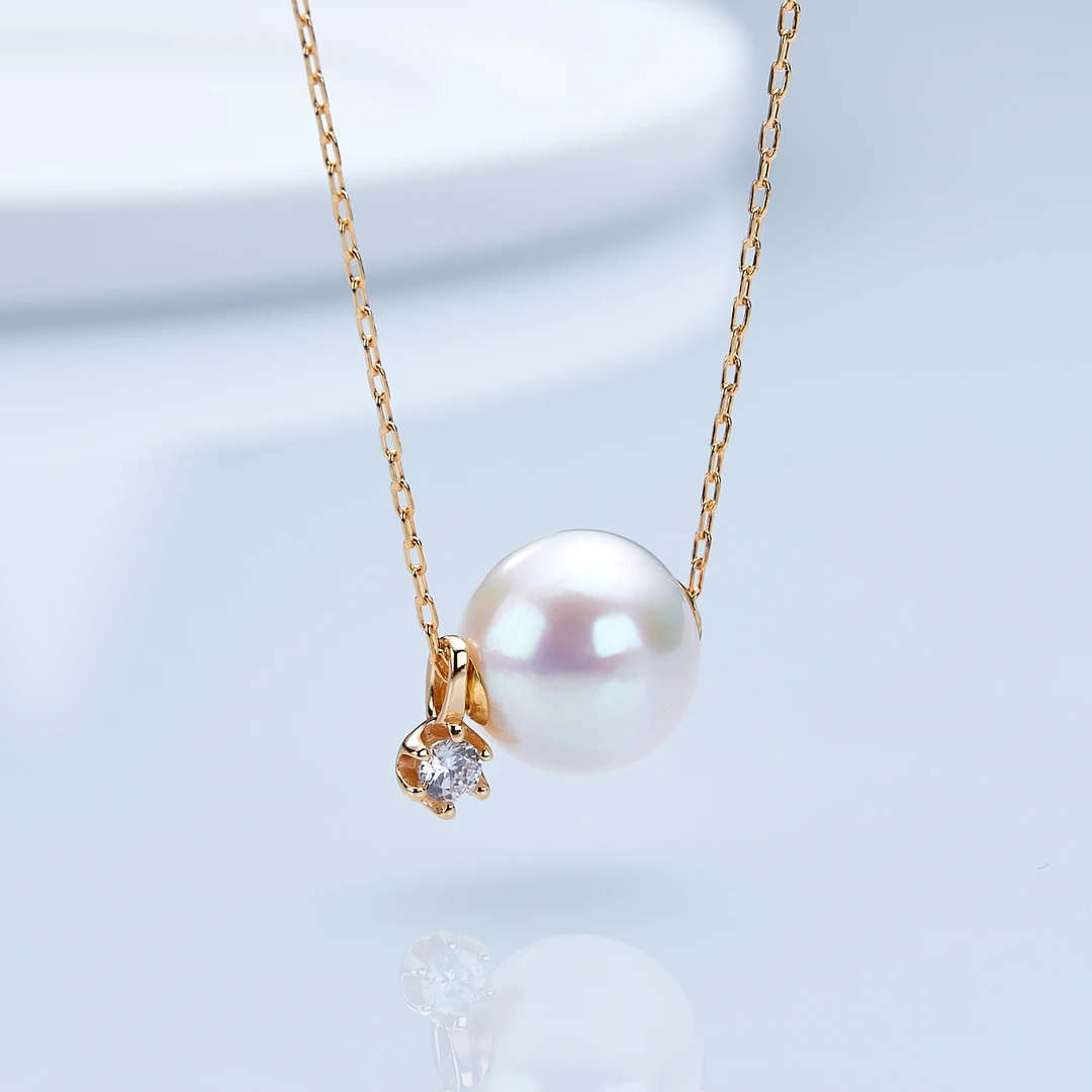 G18K 淡水珍珠路路通吊坠10-11mm（赠送银链）（DXL007）