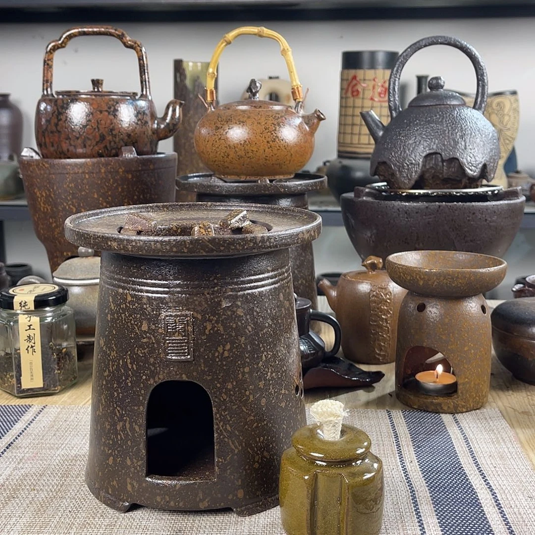 壶紫砂粗陶实用炭炉