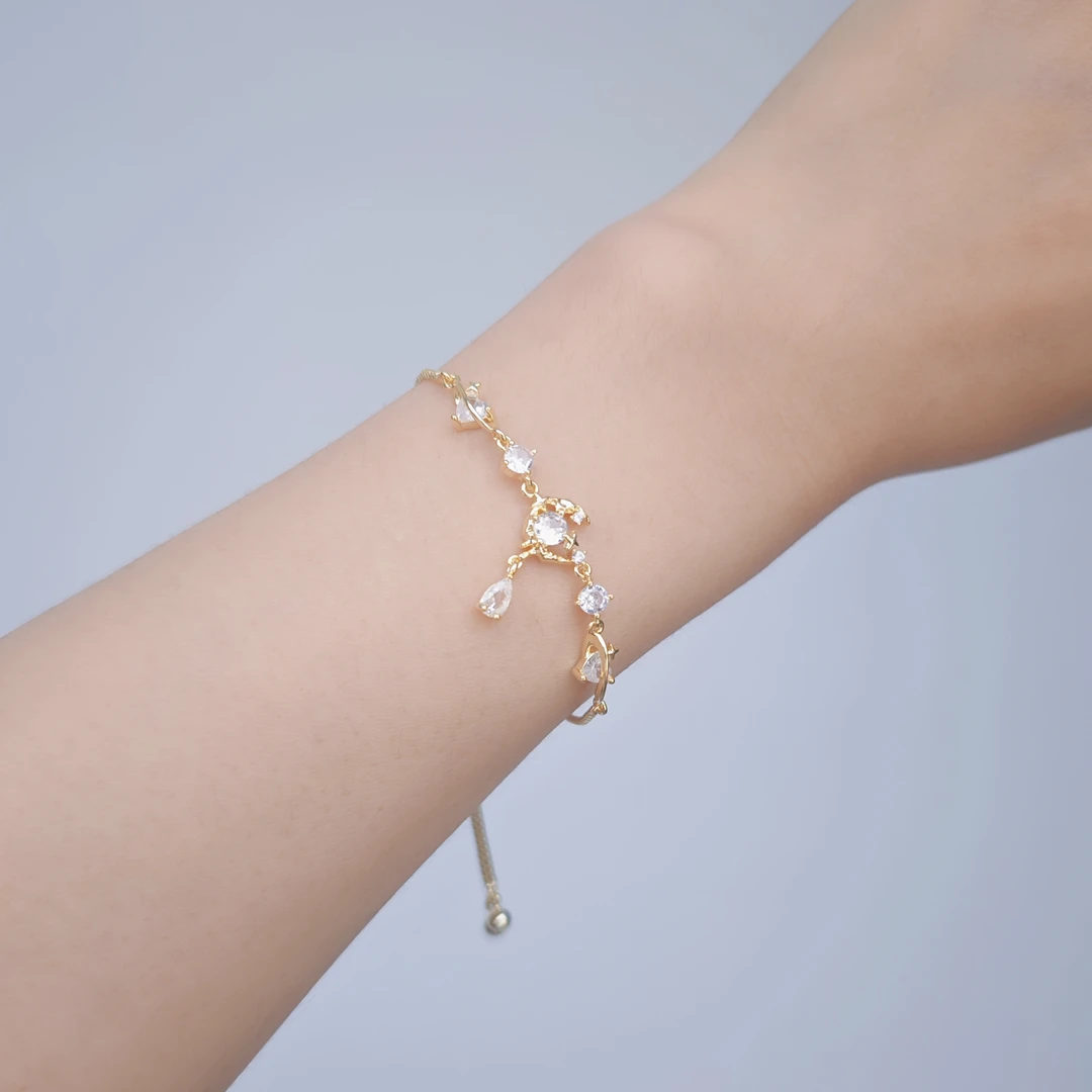 14k铜镀真金保色锆石手链DIY成品