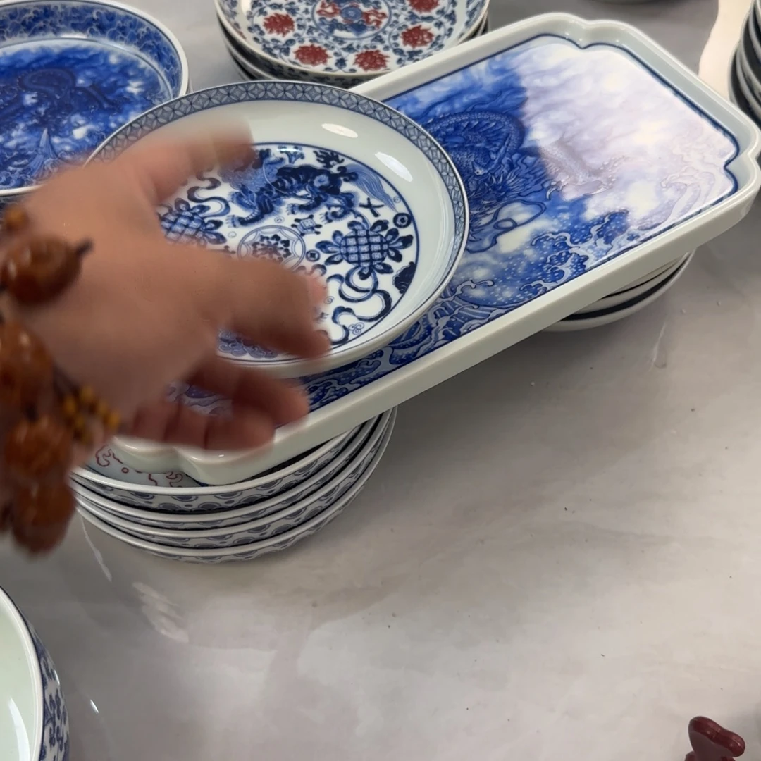 达***陶摆件青花狮子大壶承