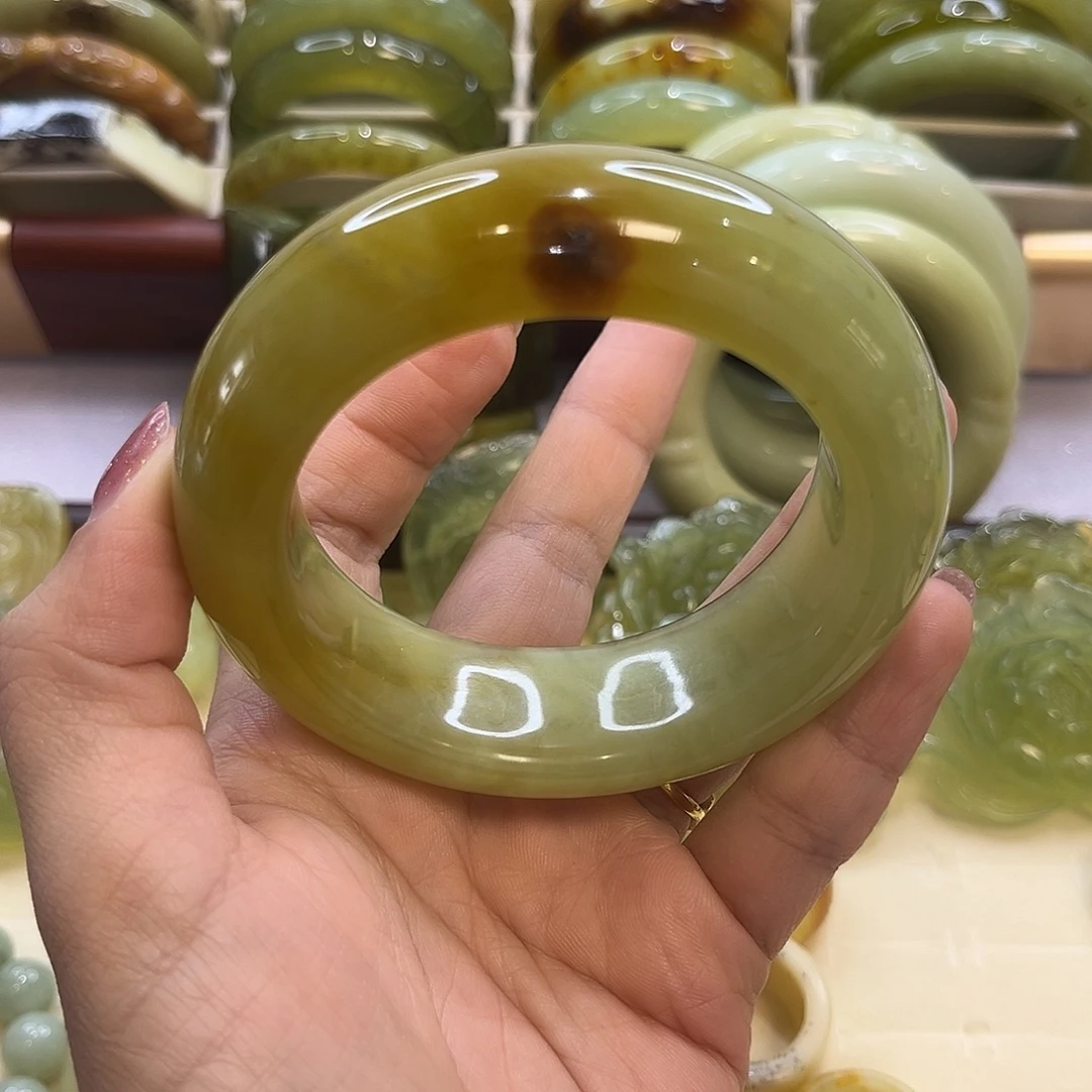 蛇纹石玉未镶嵌手镯20号60