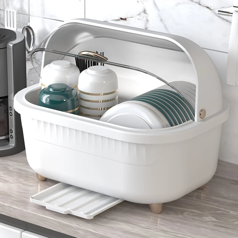 碗筷收纳盒碗柜带盖装餐具碗盘箱放碗家用置物厨房碗架沥水碗碟架