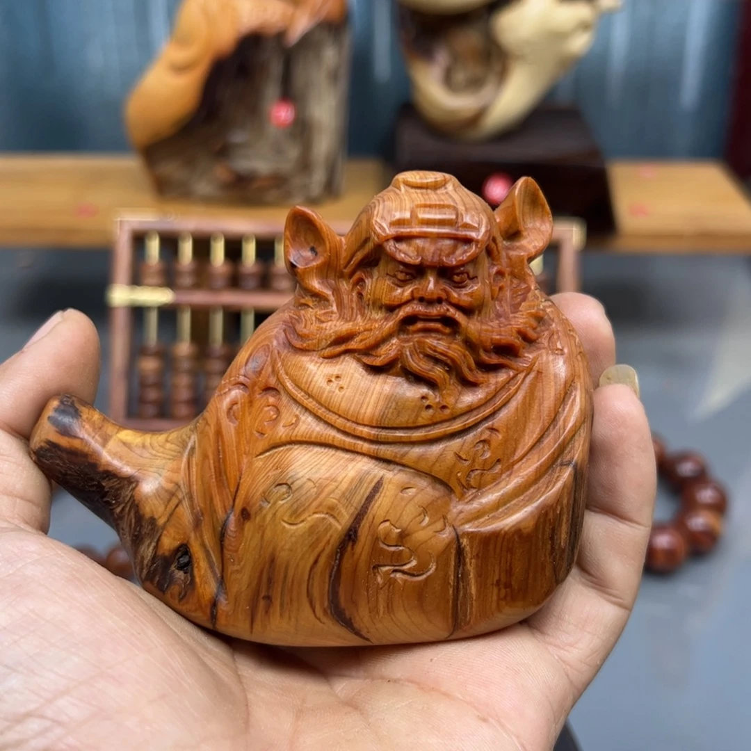 萨***云木崖柏木摆件手把件，