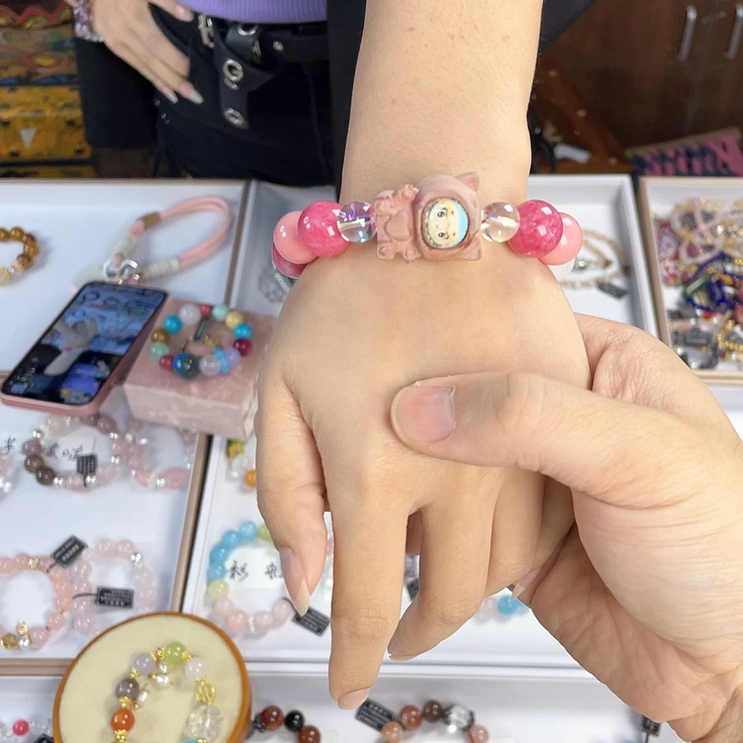 水晶手链银S925镀金镶嵌