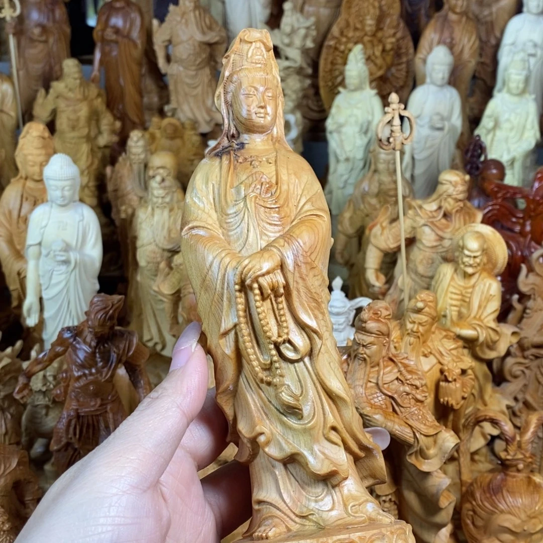 木崖柏21高念珠观音瑕疵