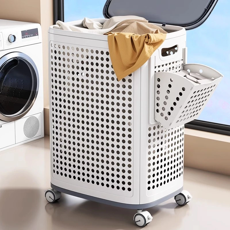 脏衣篓家用高颜值脏衣篮大容量可分区洗衣篮卫生间衣服收纳筐