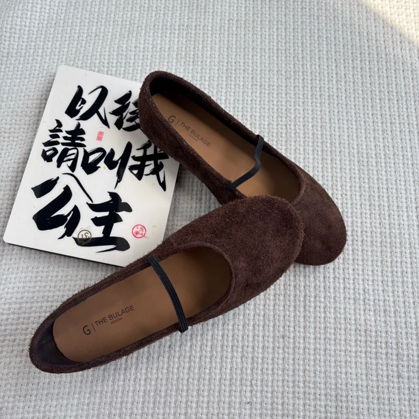 ［春春定制］新款百搭时尚女韩系软底真皮一字带玛丽珍休闲单鞋6795