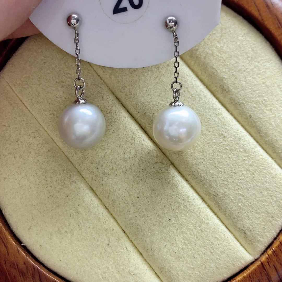 银S925镶嵌淡水珍珠耳饰