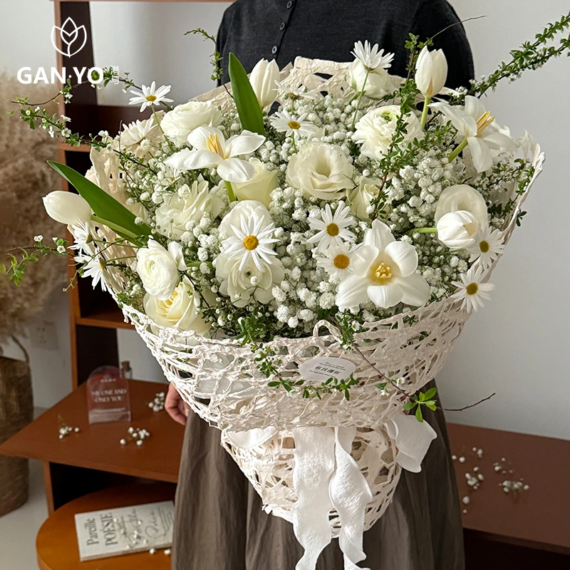 港与 手工镂空纸 鲜花花束包装纸花艺花店创意包花纸手工diy资材