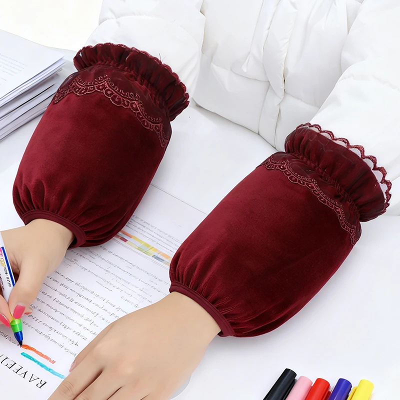 袖套短款金丝绒布袖秋冬上班耐脏套袖蕾丝新款手袖防污工作手袖头