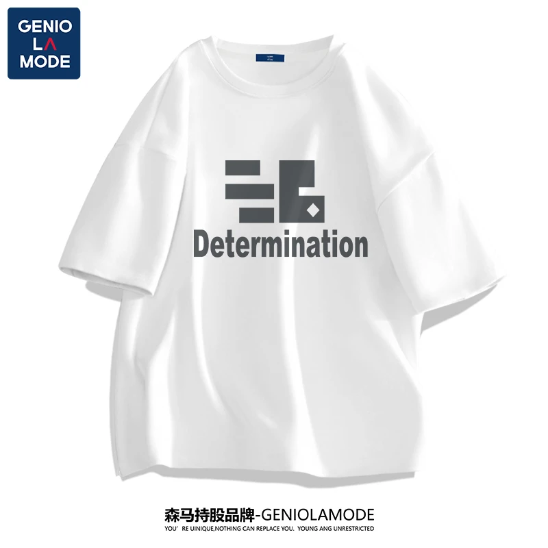 GENIOLAMODE短袖t恤男夏季美式高街ins潮牌上衣纯棉百搭宽松半袖