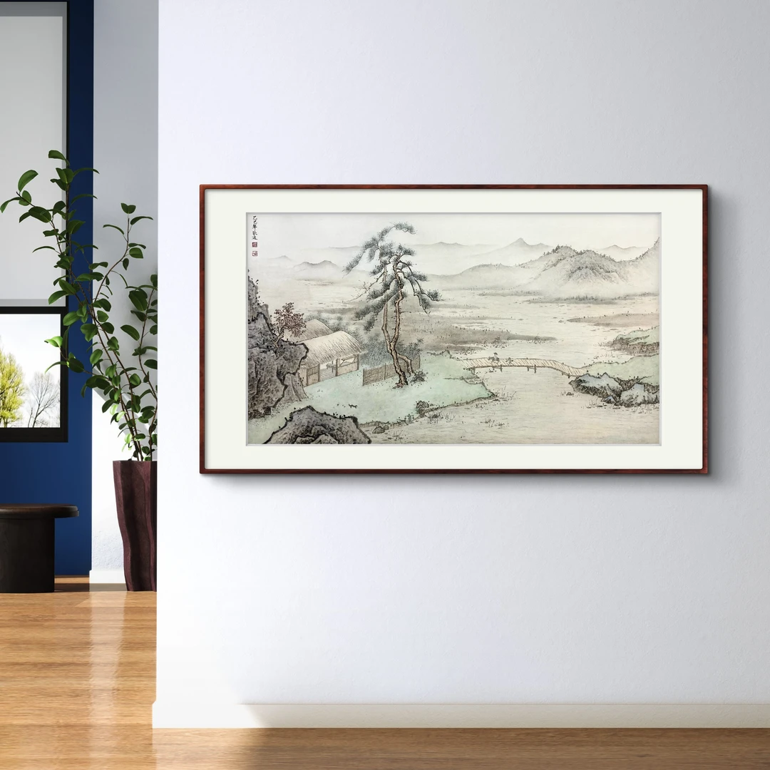 国画横幅文人画办公室公司家居玄关客厅茶室书房中式实木装修装饰