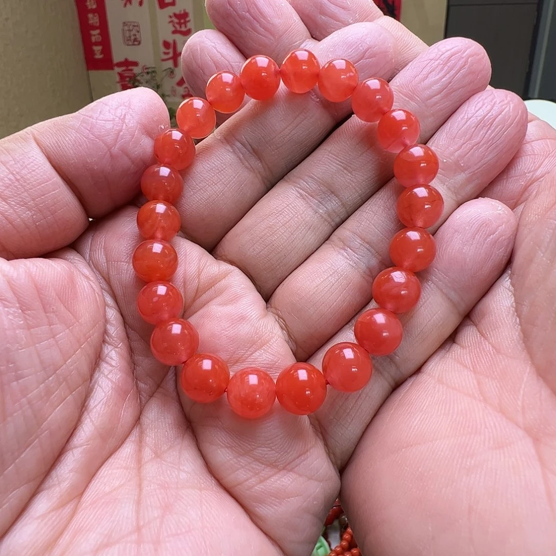 南红玛瑙未镶嵌9mm保山河湾料福利