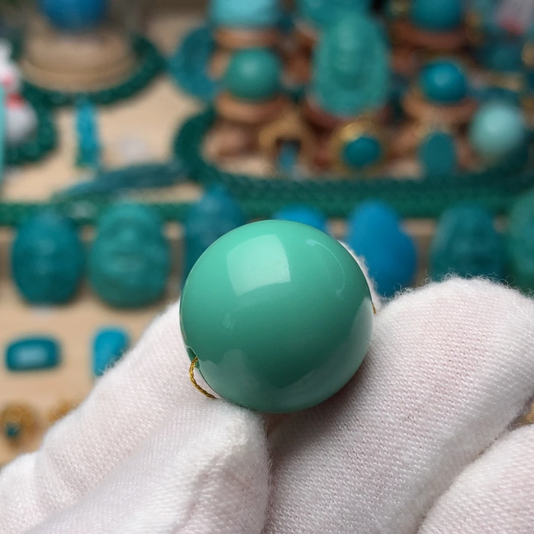 未镶嵌绿松石珠宝奇石19mm