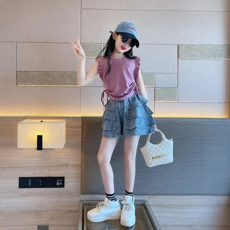 MK&UR.BV女童夏装套装新款儿童裙子大童炸街潮款童装连衣裙洋气