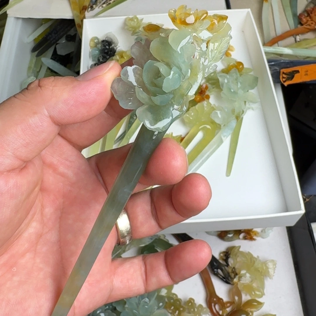 未镶嵌蛇纹石玉发饰