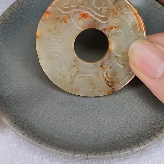摆件开片瓷器瓷片摆件