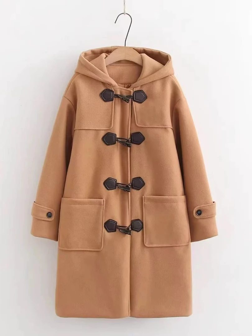 凯特丝蓓1417#长款冬季口袋经典毛呢大衣