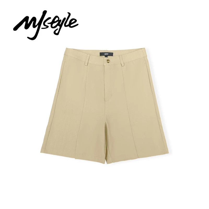 夏季西装短裤女薄款高腰垂坠感三分简约休闲宽松透气显瘦通勤百搭