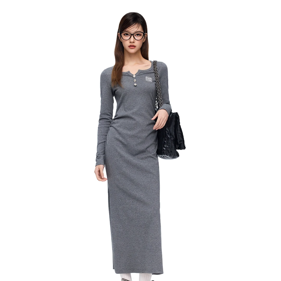 MAMOUR设计师款 修身T恤长连衣裙I243LLMAM1021