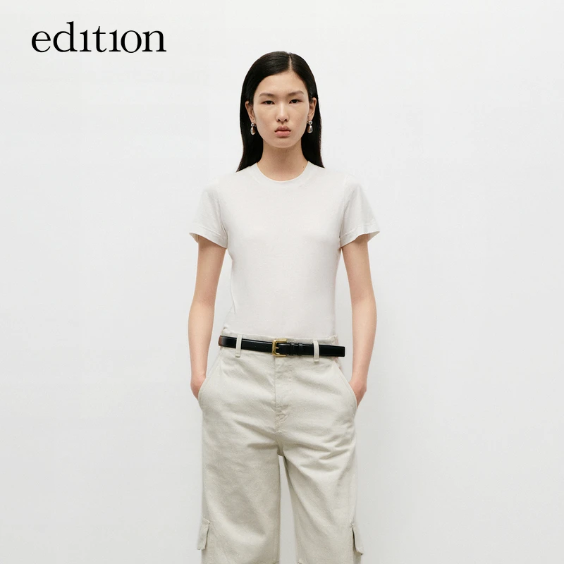 【达人专属】商场同款edition款正肩短袖长绒棉T恤#EBD3TEE006