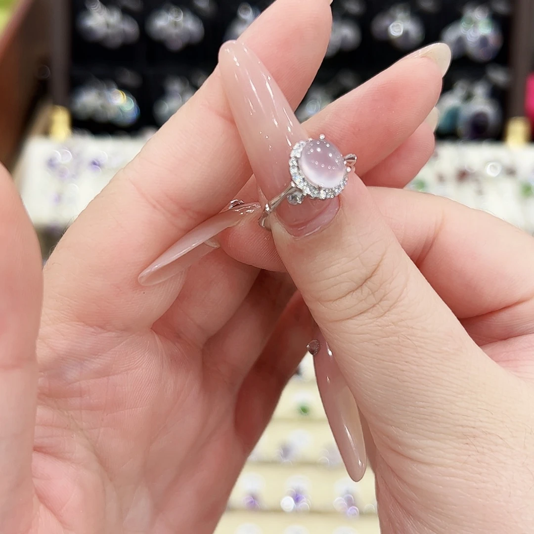 小***子银S925镶嵌萤石戒指