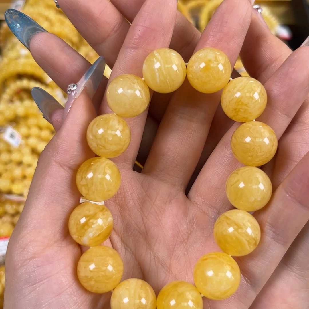 裸石琥珀未镶嵌浓蜡虎皮妖花15+