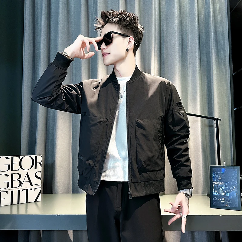棒球领夹克男士春秋季爆款上衣服2025新款高级感时尚休闲简约外套