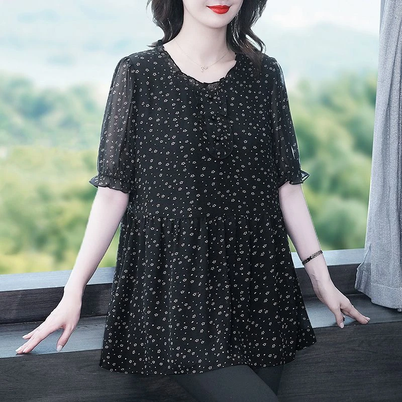 丹思慕大码女装2025夏季新款收腰宽松显瘦外穿上衣250853